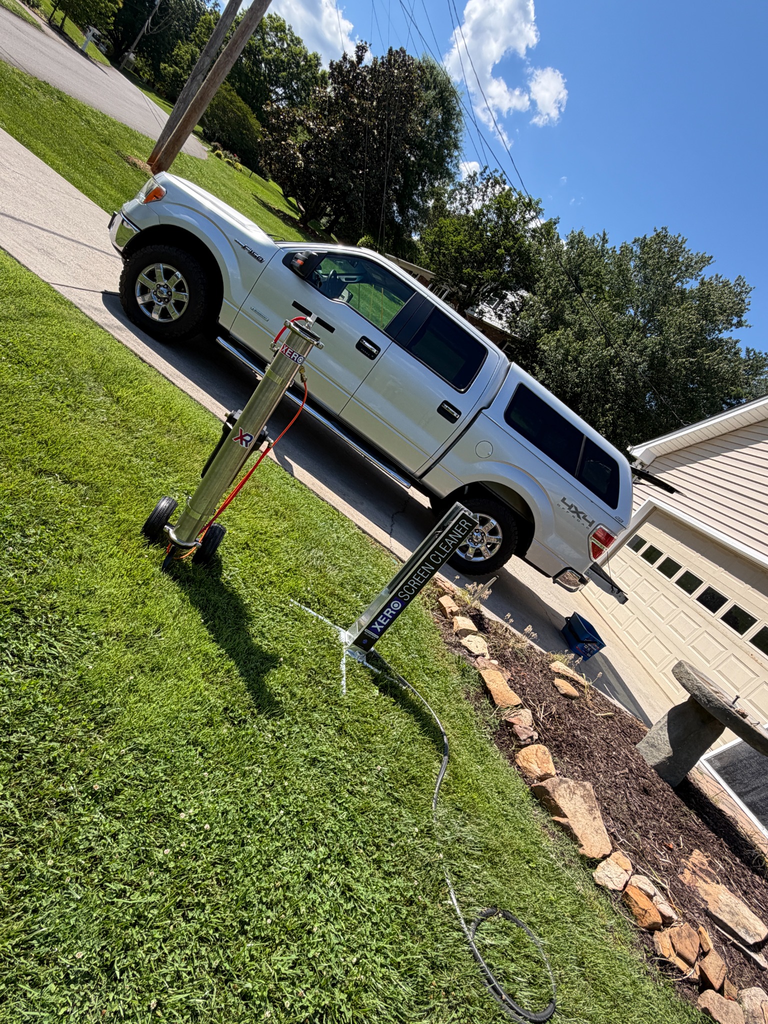 Water-fed pole equipment outside home